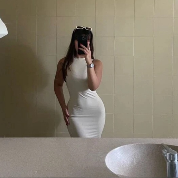 Solid Ruched Waist Tank Dress - Picture 1 of 5